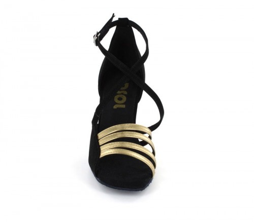 Black Nubuck & Gold Patent Sandal  LS165109