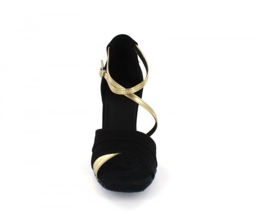 Black Nubuck & Gold Patent Sandal  LS165902