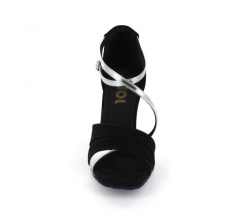 Black Nubuck & Silver Patent Sandal  LS165903