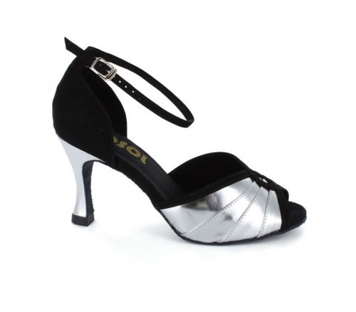 Black Nubuck Silver Patent Sandal  LS167301