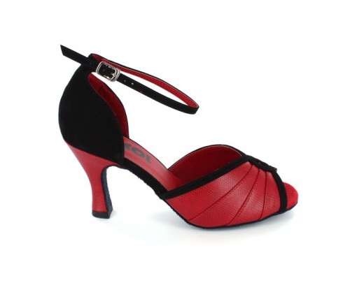 Red Patent Leather & Black Nubuck Sandal  LS167303
