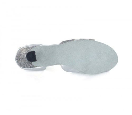 Silver Glitter & Flesh Mesh Sandal  LS167407