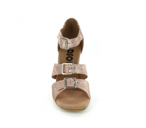 Gold Glitter Sandal  with Width-Adjusted Buckle LS167902