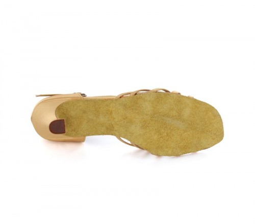 Tan Satin & rhinestones on the strap Sandal  LS169301