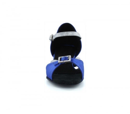 Blue Satin Sandal with Width-Adjusted Buckle LS172005