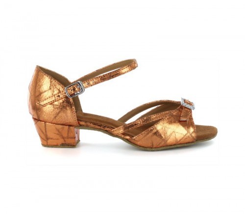 Brown Patent Leather Sandal with Width-Adjusted Buckle LS172007