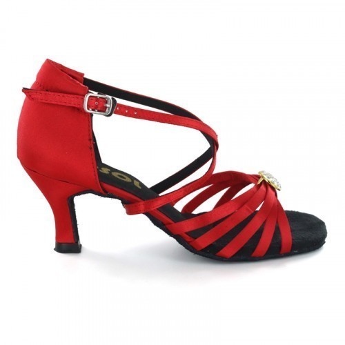 Red Satin Sandal with  LS172202