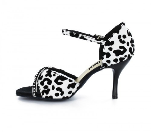 Black & white satinwith Suede sole Sandal  LS172902