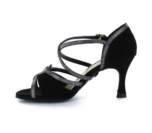 Black velvet with suede sole Sandal  LS173704