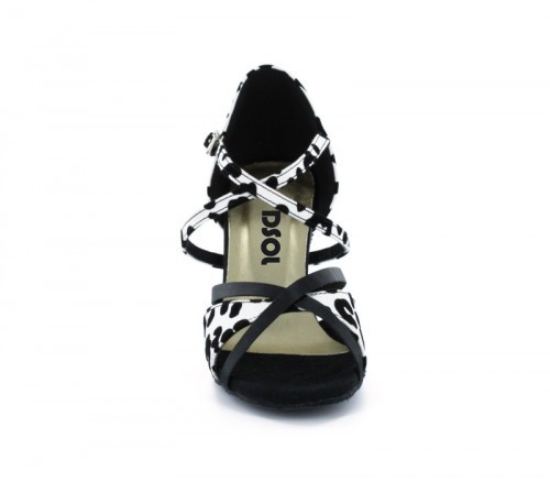 Black & white satin with Suede sole Sandal  LS174001