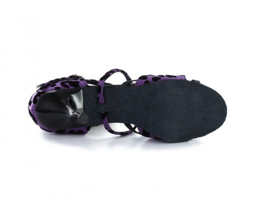 Black & purple satin with Suede sole Sandal  LS174002