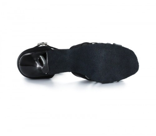 Black Satin Sandal  LS174201