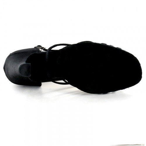 Black Satin Sandal 176501