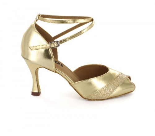 Gold patent leather with colorful glitter Sandal  LS270102