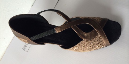 Sparkling Fabric & Bronze Patent Sandal adls284702