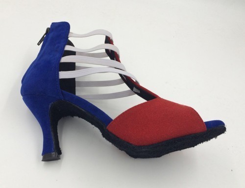 Red & Blue Velvet Strappy Sandal adls285201