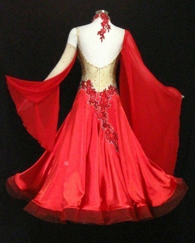 Rosy-Red Spandex &Silk Fabric Dress  SZ-HYJ-B1101