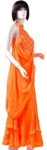 Orange Halter Chiffon Gown  SZ-HYJ-B154