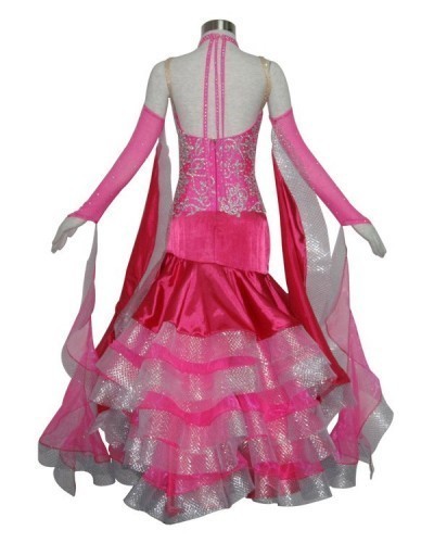Pink Spandex & Gauze Dress  SZ-HYJ-B854