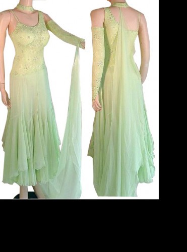 Light Green Lace ☀ Chiffon Dress SZ ...