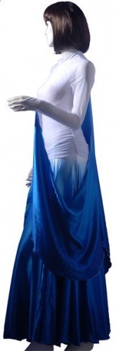 White Mesh & Silk Fabric Dress  WH-XZW-B001