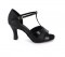 Black Leather With Patent Glitter Sandal  LS160801
