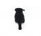 Black Satin Sandal  with Width-Adjusted Buckle LS162001
