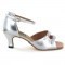 Silver Patent Leather Sandal with Width-Adjusted Buckle LS162013