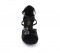 Black Satin Sandal with Width-Adjusted Buckle LS 162502