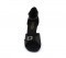 Black Satin Sandal with Width-Adjusted Buckle LS163702