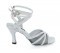 Silver Glitter & Black Mesh Sandal  LS164511