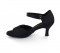 Black satin with velcro design on the front Sandal  LS167801