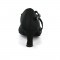 Black Satin Sandal  with Width-Adjusted Buckle LS172402