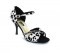 Black & white satinwith Suede sole Sandal  LS172902