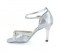 Silver satin & silver sparkle with suede sole Sandal  LS174104