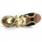 Gold Sparkle & Black Velvet Sandal 177502